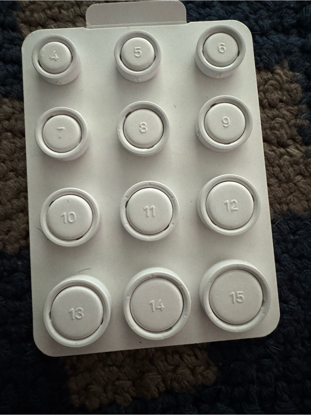 Oura White Ring Sizing Set (Numbers 4–15)